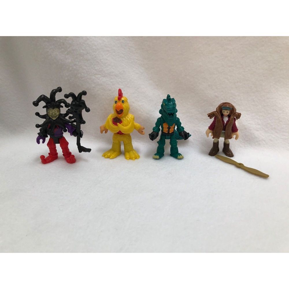 Fisher Price Imaginext Lot Chicken Man Court Jester‎ Dino Mech Amelia Earhart